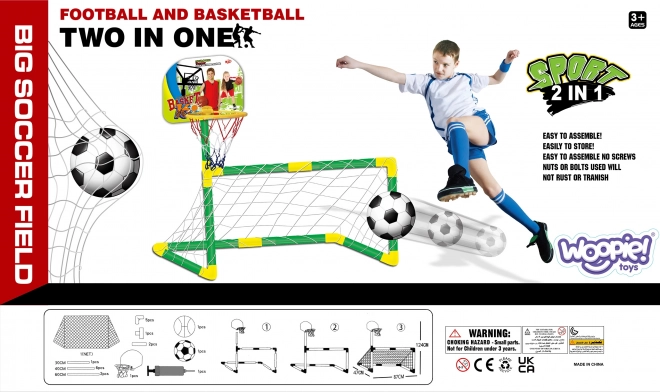 Sportset 2-in-1 Kinder basketbal en voetbal Woopie
