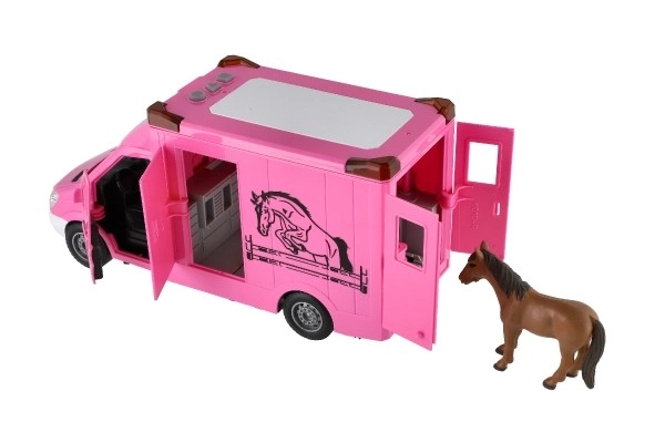 Roze paardenwagen met effecten