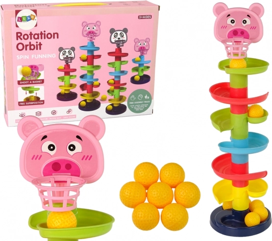 Educational Slide with Balls 6 Levels with Piggy Basket