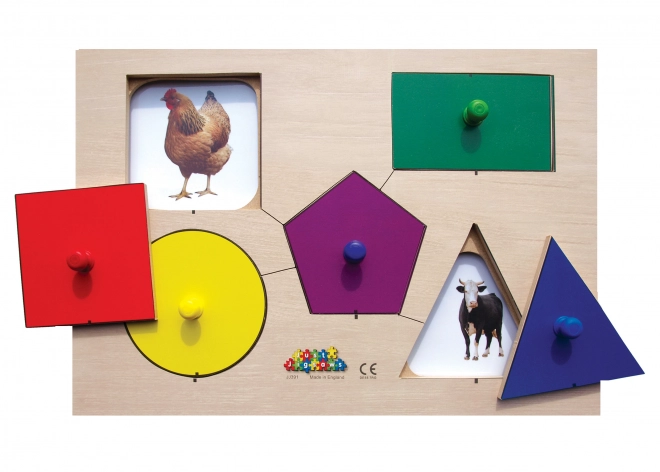 Just Jigsaws Houten Puzzelvormen en Geheugen 6 stukken en 4 sjablonen