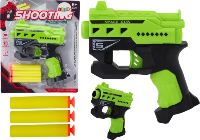 Mini pistool voor foam pijltjes met zuignappen groen