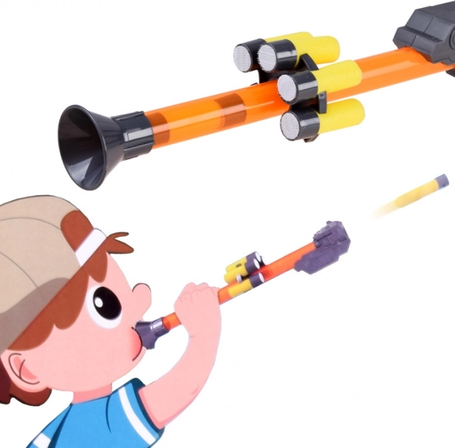 Sarbacane avec projectiles en mousse