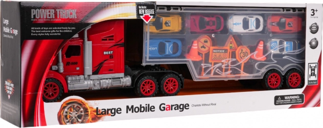 Vrachtwagen-autodrager met garage