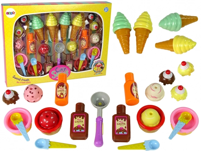 Set Süßigkeiten Eisbecher Soßen Löffel