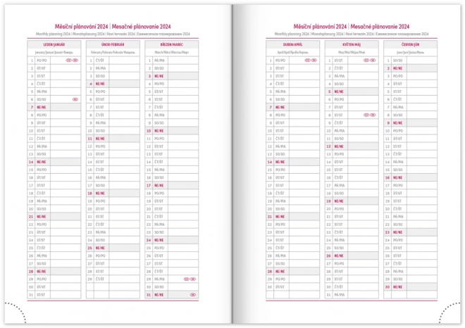Weekelijkse agenda Capys 2024 rood