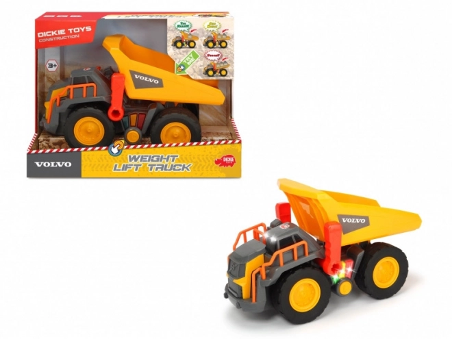 Volvo toy dump truck with lights and sounds