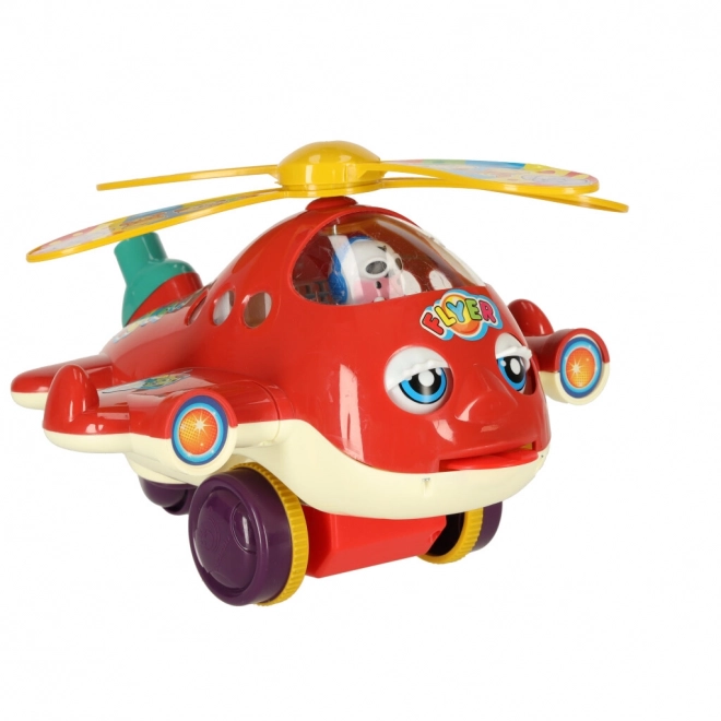 Kinder duw vliegtuig helikopter met geluid