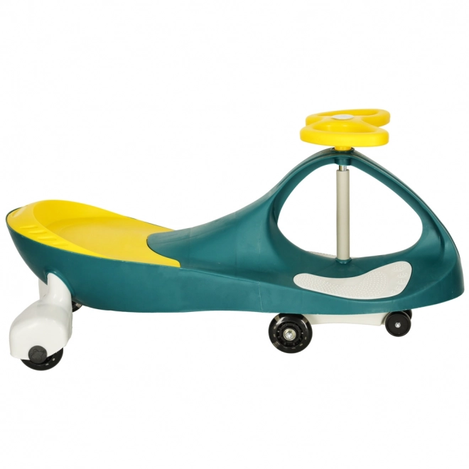 Kindergravitatievoertuig met LED-wielen – Groen-geel