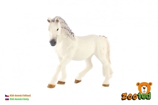 Witte paard met paarse manen