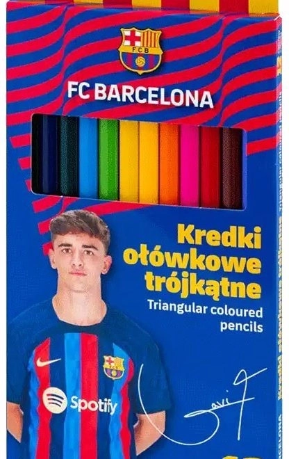 Driehoekige kleurpotloden ASTRA, 12 stuks, FC Barcelona