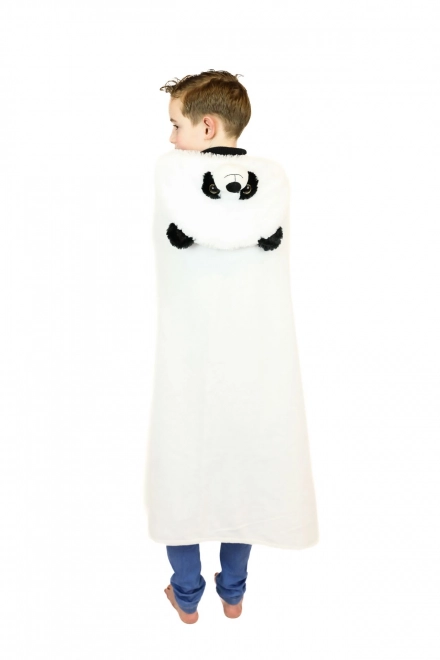 Cozy Noxxiez BL823 Panda - warme deken met capuchon en zakken met dierenpootjes