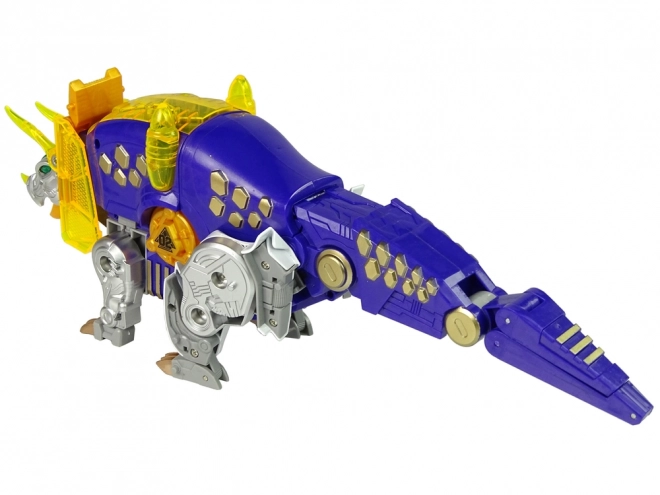 Dinobots robotische schietspel Paarse Triceratops met doelwit