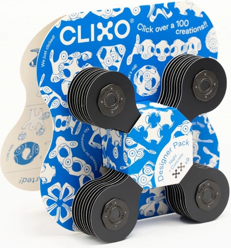 Ontwerperspakket magnetische blokken Clixo, zwart