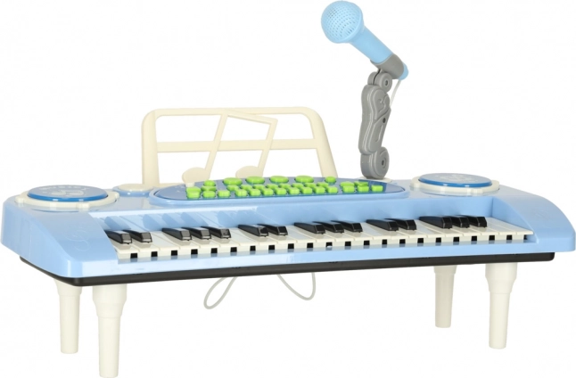 Interactief kindertoetsenbord met microfoon - blauw
