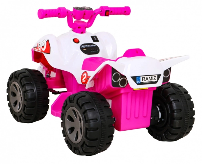 Snelle kinderaccu vierwieler geel – Roze