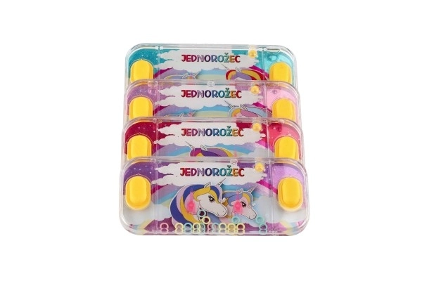 Waterpuzzelspel 15,5x7cm plastic eenhoorn 4 soorten 24 stuks in doos