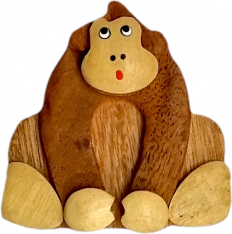 Magnette en bois singe marron