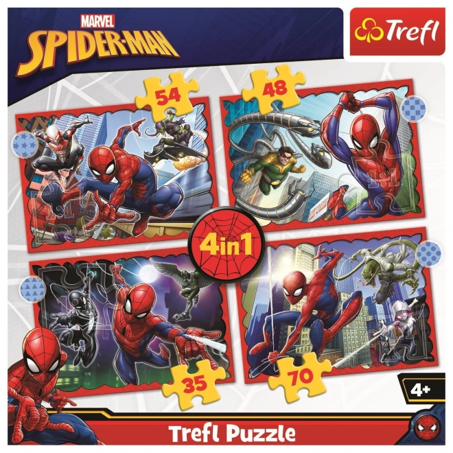 Puzzel 4-in-1 Heldhaftige Spider-Man