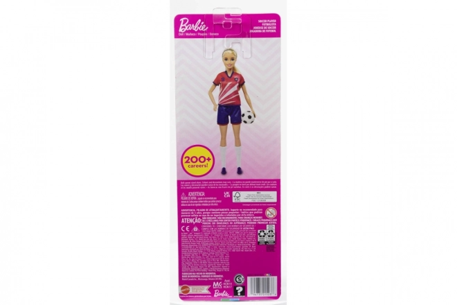 Barbie voetbalpop in rood tenue
