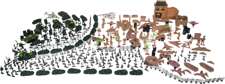 Großes Set mit Soldatenfiguren und Militärfahrzeugen (400-teilig)