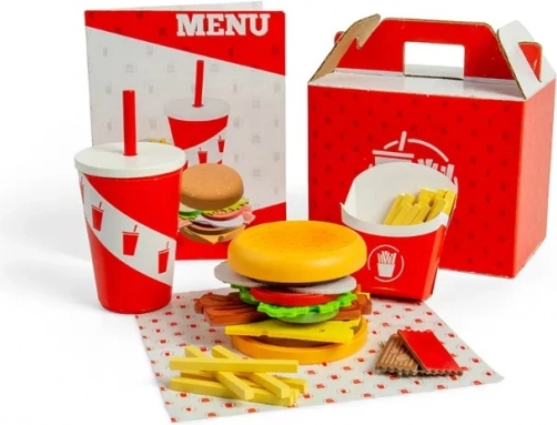 Bigjigs Toys Coffret Burger et Frites pour Enfants