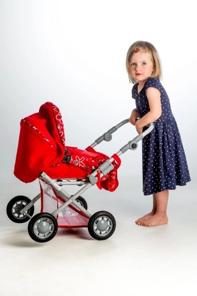 Kinderwagen Magda drie-in-één 42x65x68cm voor poppen