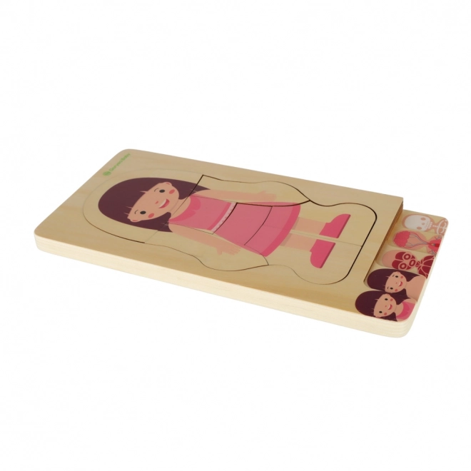 Educational Wooden Body Construction Puzzle Montessori for Girls
