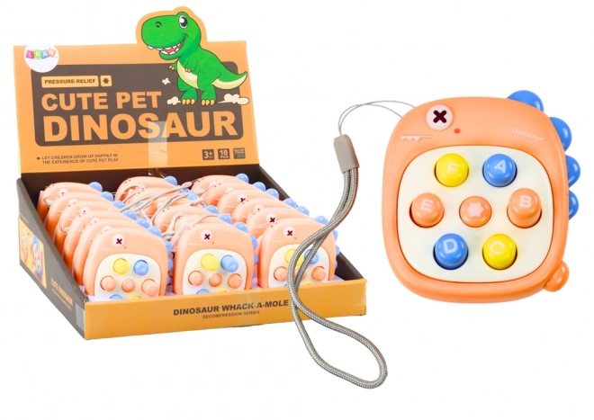 Interactief spel Whack A Mole met letters oranje dinosaurus