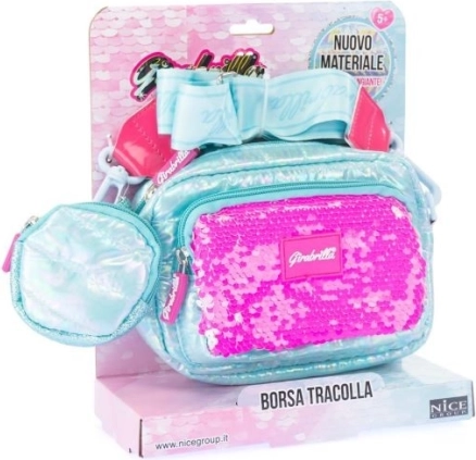 Mädchen-Handtasche GIRABRILLA Blau Puff mit Pailletten