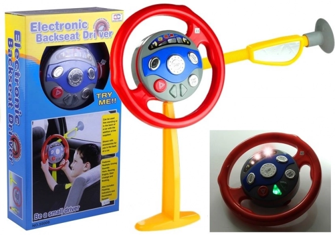 Children's steering wheel simulator with realistic sounds
