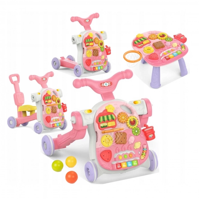 Multifunktionaler Lauflerner 5-in-1 für Kleinkinder Rosa