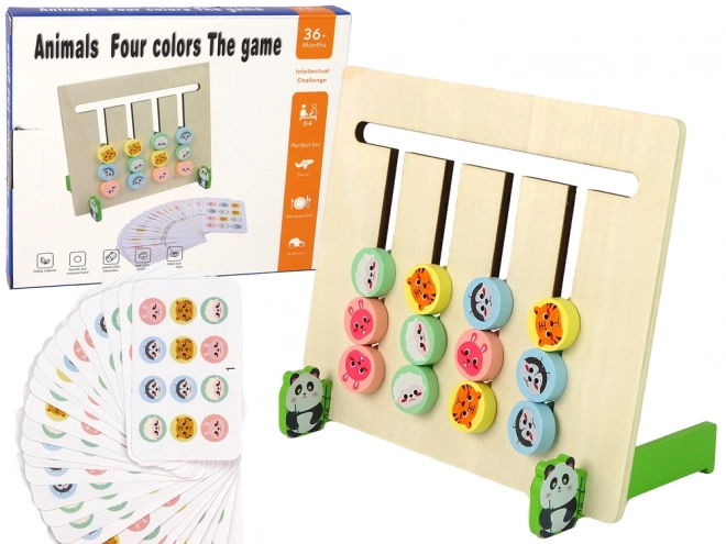 Houten educatief spel vier kleuren dieren