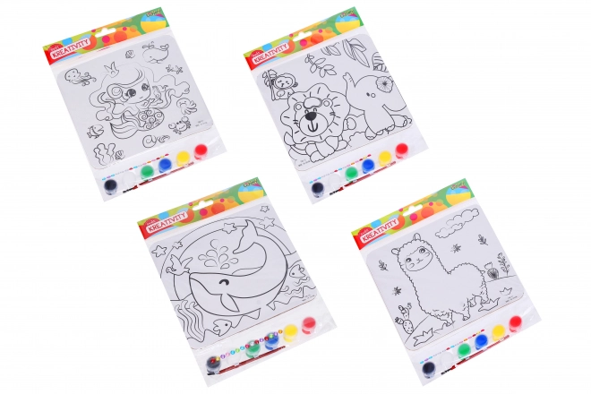 Creatieve set - verf + penseel + steentjes