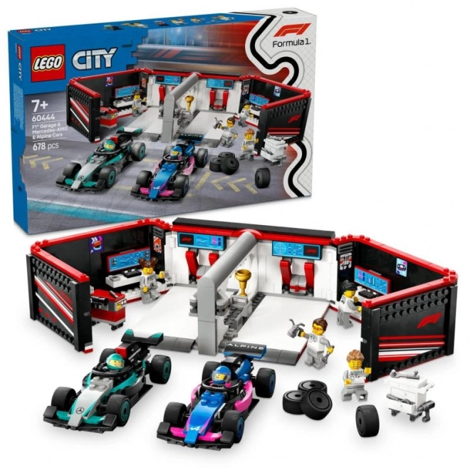 LEGO® City 60444 F1® Garage und Mercedes-AMG- und Alpine-Fahrzeuge