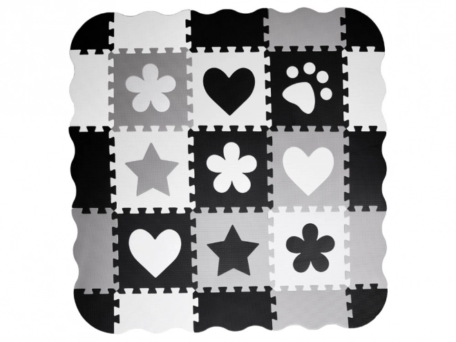Contrasterende schuim puzzelmat met vormen
