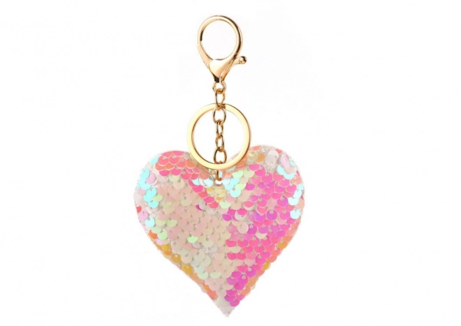 Hartvormige hanger met dubbelzijdige pailletten