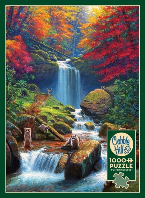 Puzzel Mystieke watervallen in de herfst 1000 stukjes