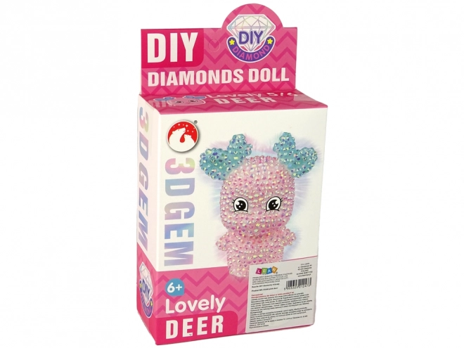 Kreativset DIY rosa Diamant Elch 3D Anhänger mit Kristallen