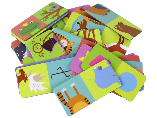 Puzzelspel Dubbelzijdige Domino Dieren - 28 Stukken