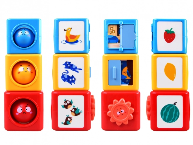 Bunte Bauklötze und Sortierturm für Kinder