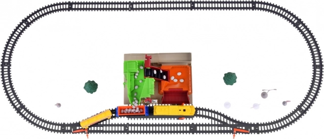 Circuit de train électrique avec station de chargement 320 cm