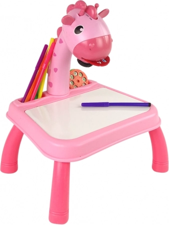 Lightweight and safe table with a giraffe