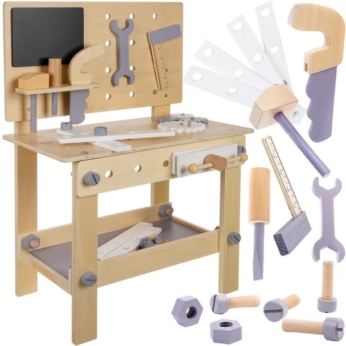 Kruzzel 24820 Kinder houten werkbank met gereedschap