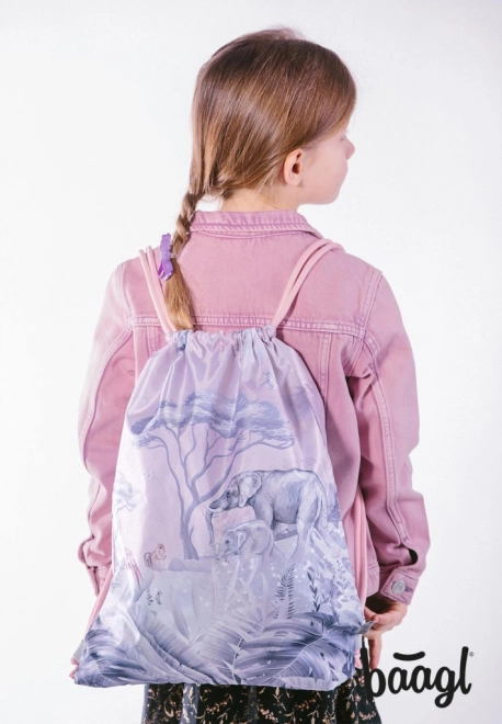 Schoolset BAAGL Safari: Ergonomische rugzak, etui, zak, mappen, doos