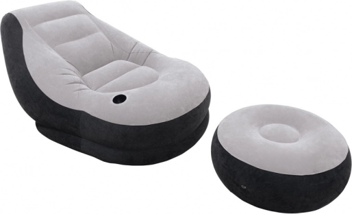Opblaasbare fauteuil met voetenbank