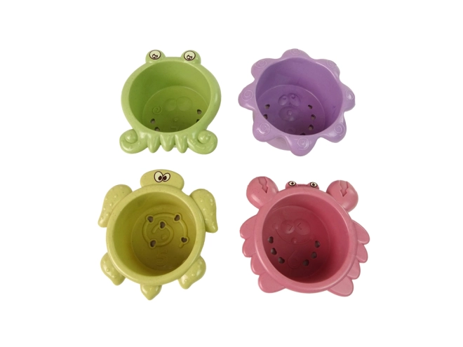 Plastic bekers met zeedieren
