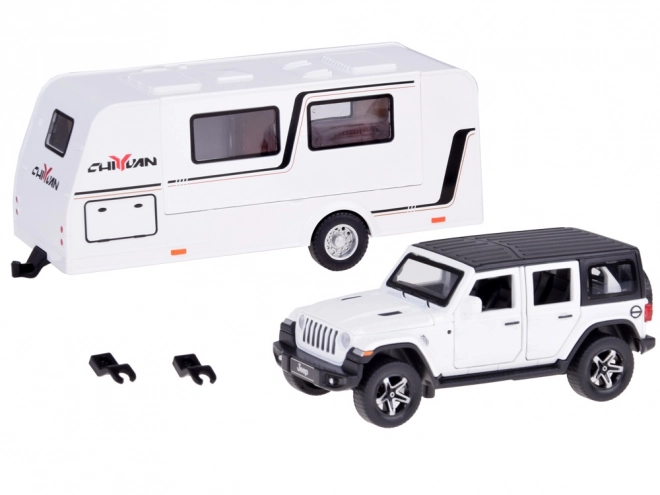 Auto voor vakantie terreinwagen en kampeerwagen met verlichting