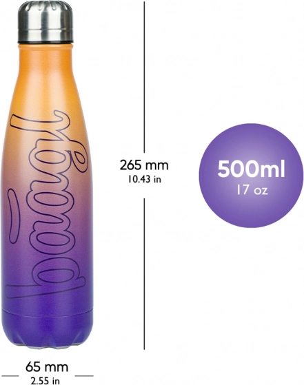 Thermosfles geel-paars 500 ml