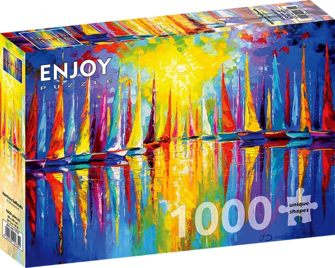 Puzzel regenboog zeilboot 1000 stukjes