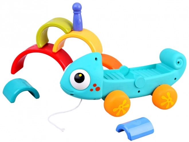 Montessori regenboogkameleon puzzel 18m+